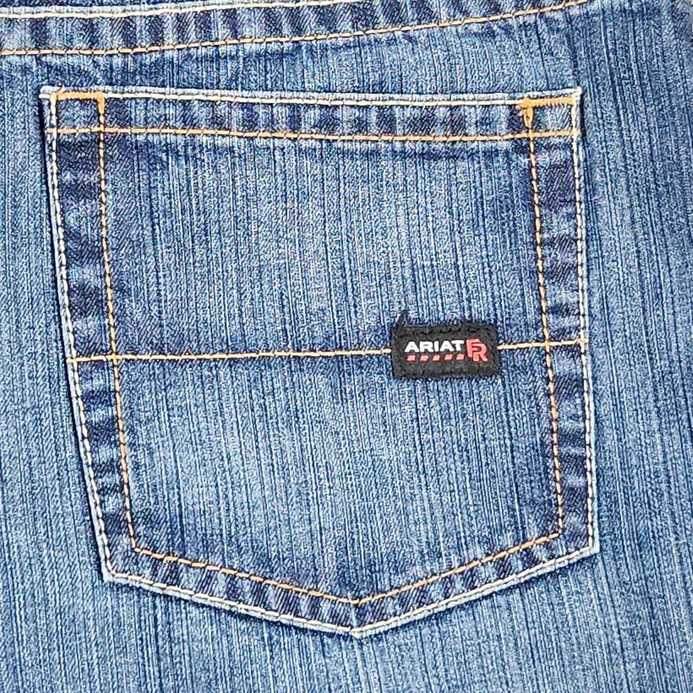 Ariat FR M4 Boot Jeans Mens 44x32 Blue Low Rise Work Flame Resistant Denim - Picture 11 of 16